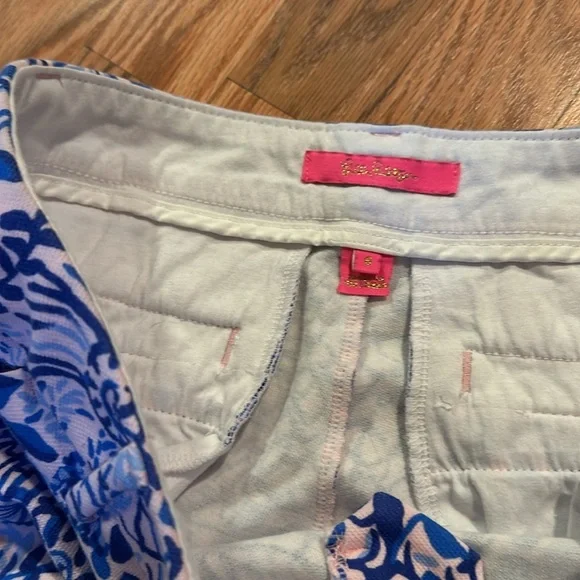 Lilly Pulitzer Jayne Knit short in high tide good vibes seashell coral print 6 - Picture 4 of 6